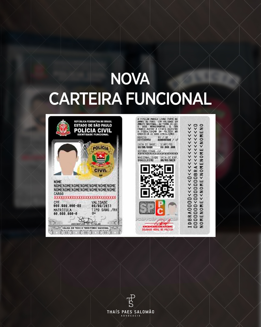 Nova Carteira Funcional dos Policiais Civis